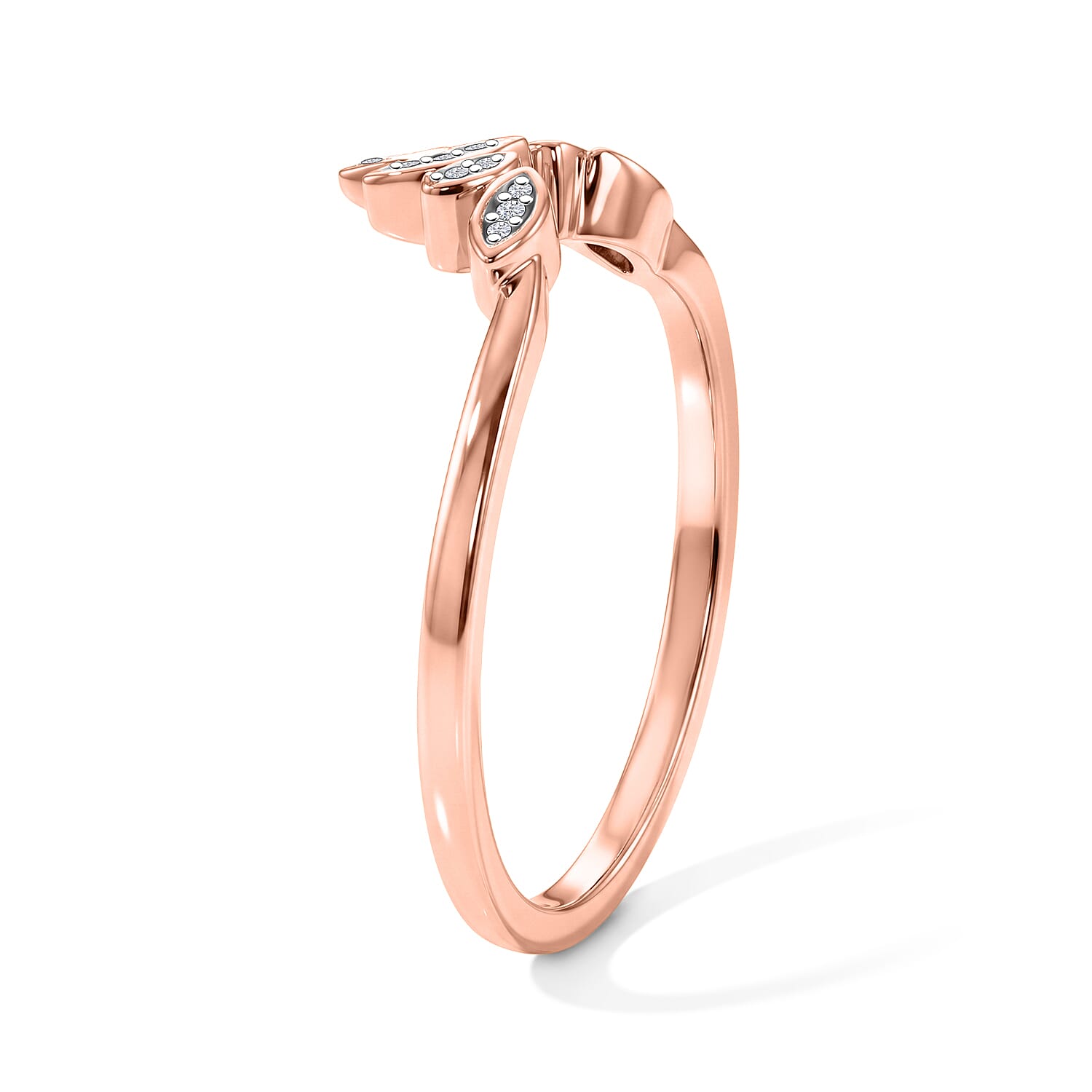 Luxuriant Lab Grown Diamond G-H SI 0.06 ctw Ring in 18K Vermeil Rose Gold Over Sterling Silver (Size 5.0)