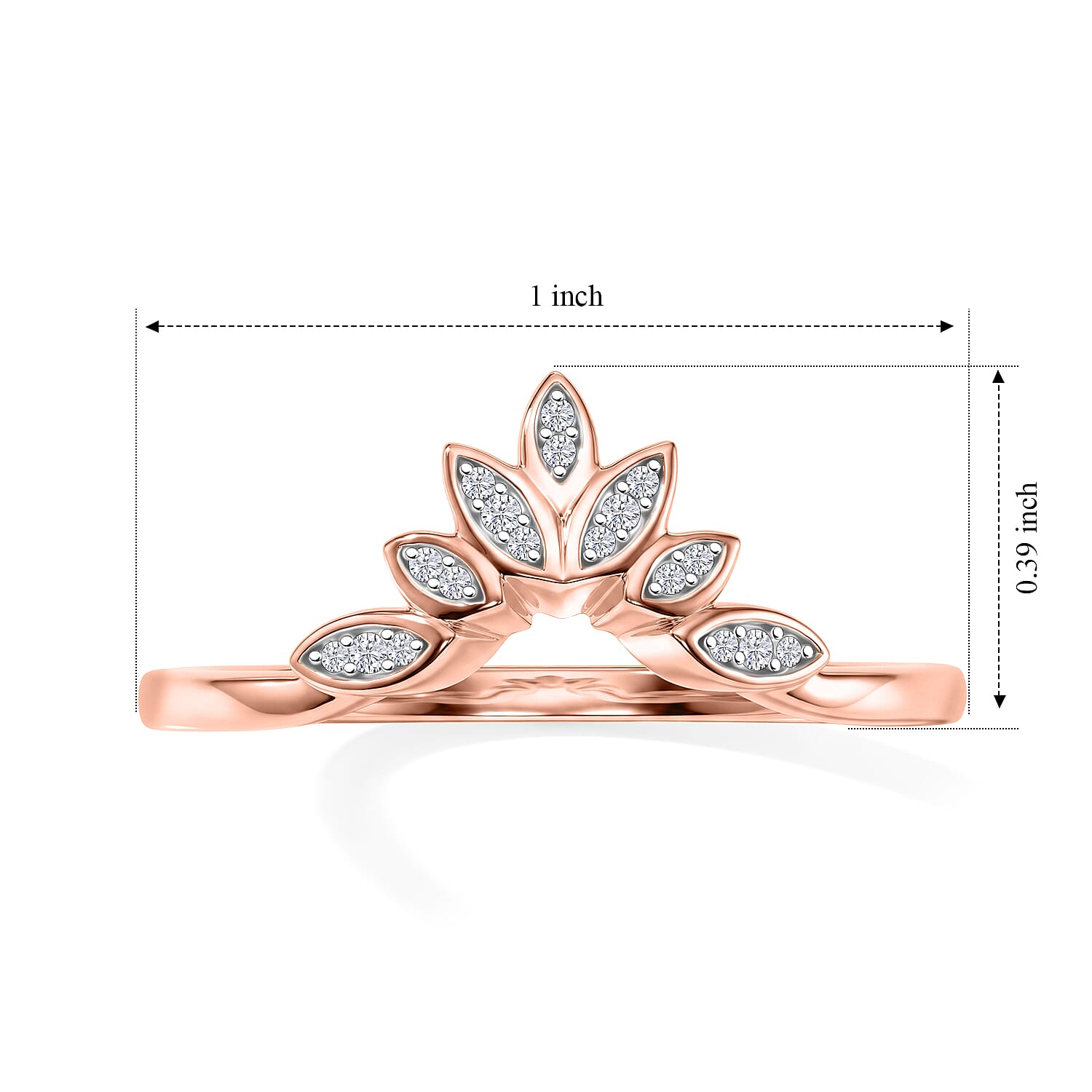 Luxuriant Lab Grown Diamond G-H SI 0.06 ctw Ring in 18K Vermeil Rose Gold Over Sterling Silver (Size 5.0)