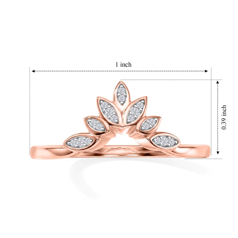 Luxuriant Lab Grown Diamond G-H SI 0.06 ctw Ring in 18K Vermeil Rose Gold Over Sterling Silver (Size 5.0)
