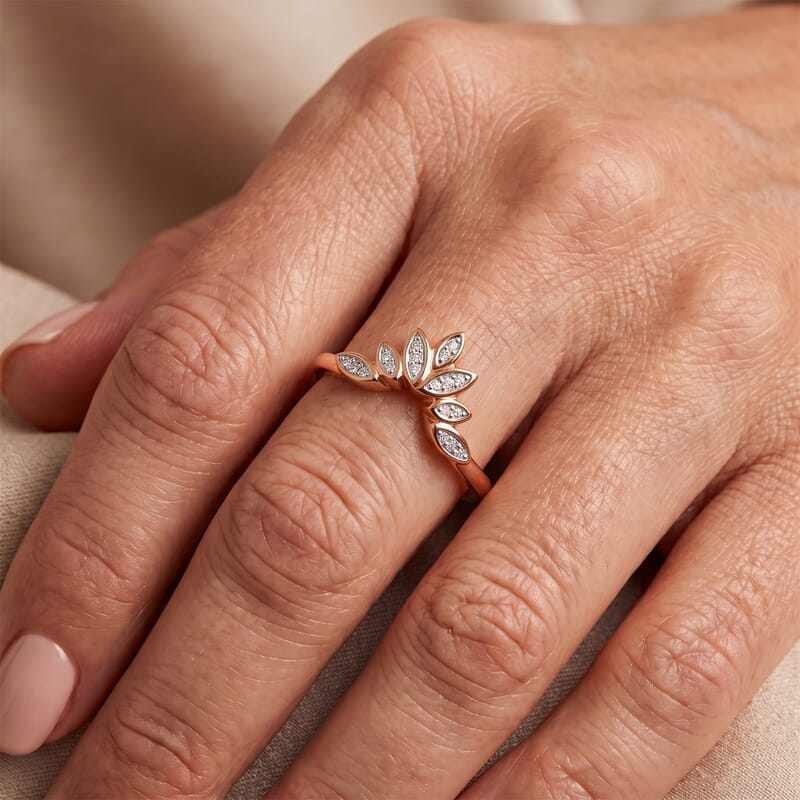 Luxuriant Lab Grown Diamond G-H SI 0.06 ctw Ring in 18K Vermeil Rose Gold Over Sterling Silver (Size 5.0)