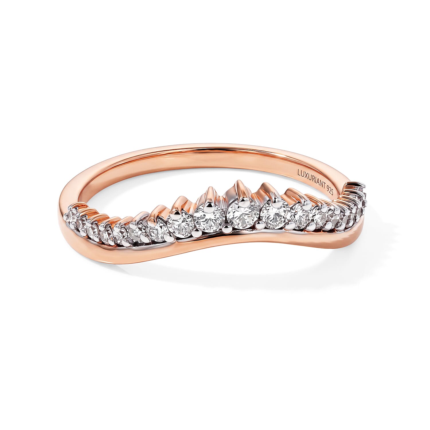 Luxuriant Lab Grown Diamond G-H SI 0.50 ctw Ring in 18K Vermeil Rose Gold Over Sterling Silver (Size 5.0)