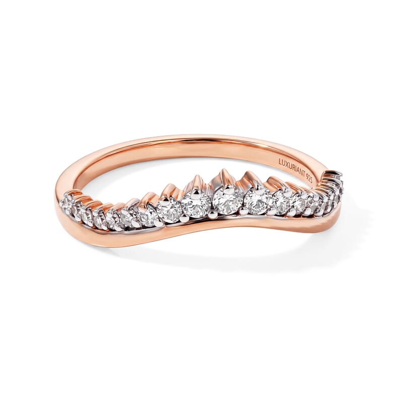 Luxuriant Lab Grown Diamond G-H SI 0.50 ctw Ring in 18K Vermeil Rose Gold Over Sterling Silver (Size 5.0)