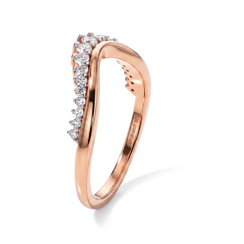 Luxuriant Lab Grown Diamond G-H SI 0.50 ctw Ring in 18K Vermeil Rose Gold Over Sterling Silver (Size 5.0)