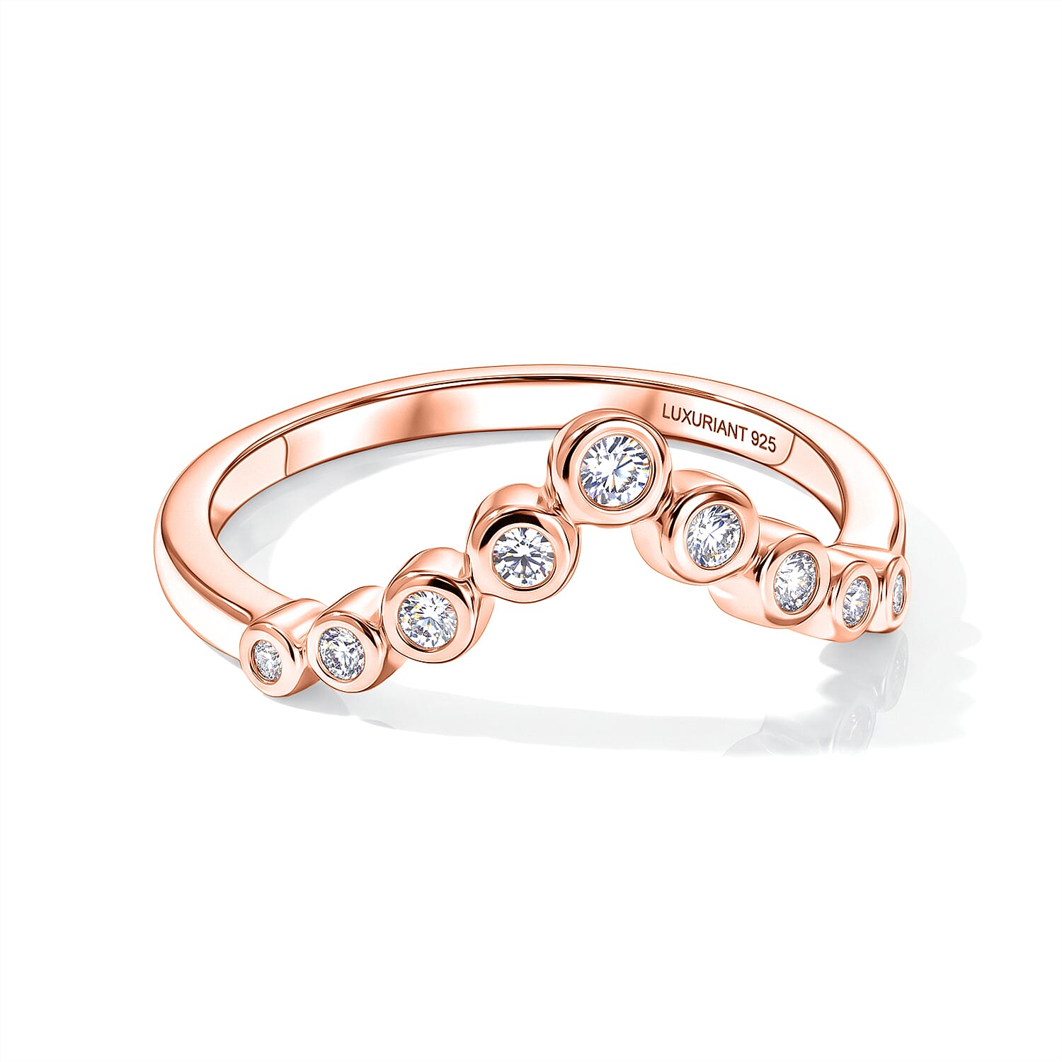 Luxuriant Lab Grown Diamond G-H SI 0.33 ctw Ring in 18K Vermeil Rose Gold Over Sterling Silver (Size 5.0)