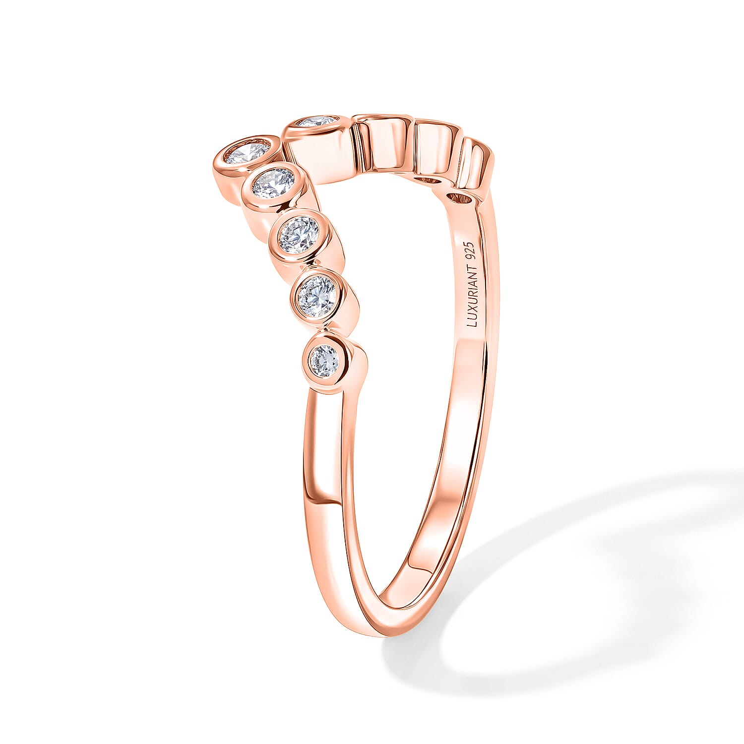 Luxuriant Lab Grown Diamond G-H SI 0.33 ctw Ring in 18K Vermeil Rose Gold Over Sterling Silver (Size 5.0)