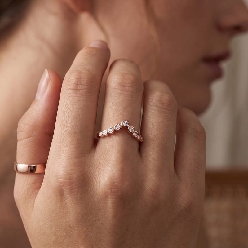 Luxuriant Lab Grown Diamond G-H SI 0.33 ctw Ring in 18K Vermeil Rose Gold Over Sterling Silver (Size 5.0)