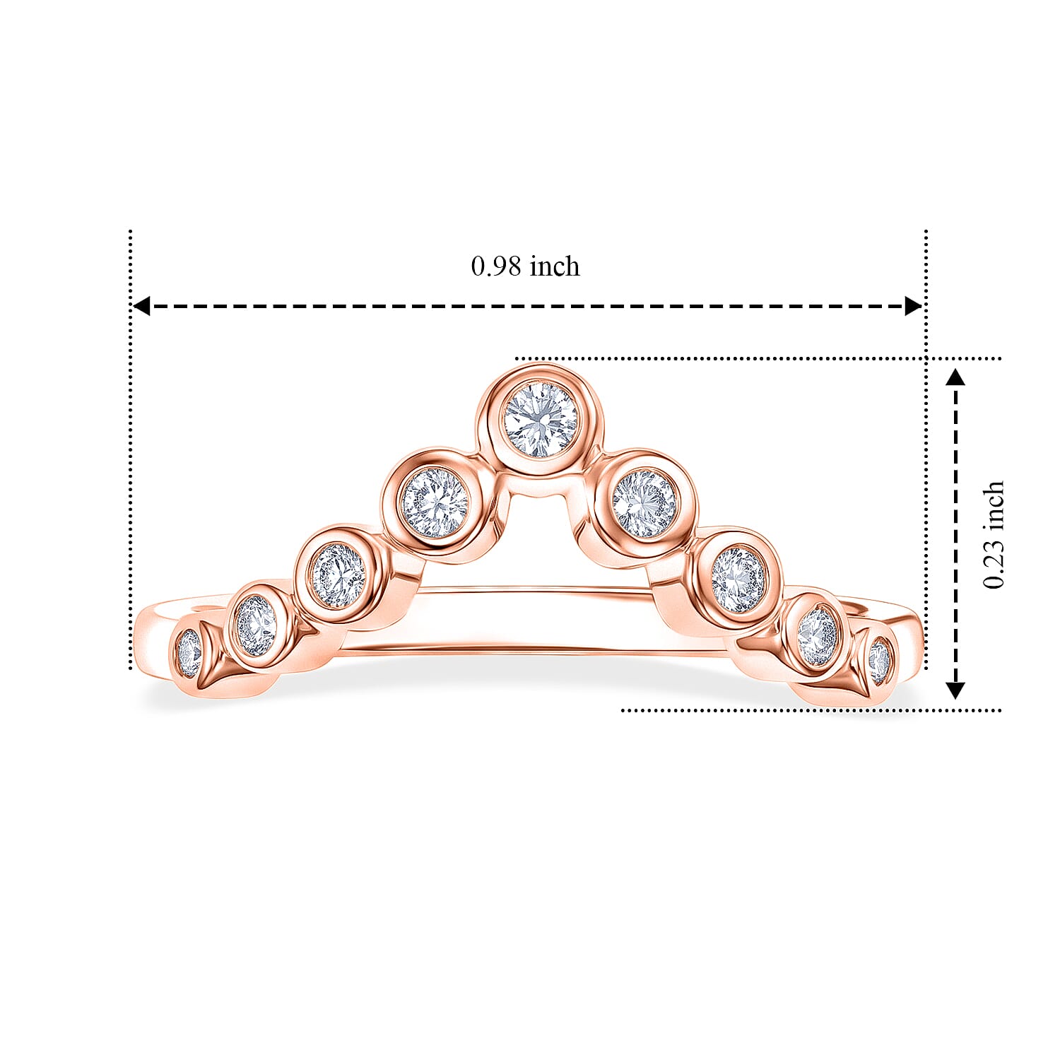 Luxuriant Lab Grown Diamond G-H SI 0.33 ctw Ring in 18K Vermeil Rose Gold Over Sterling Silver (Size 5.0)