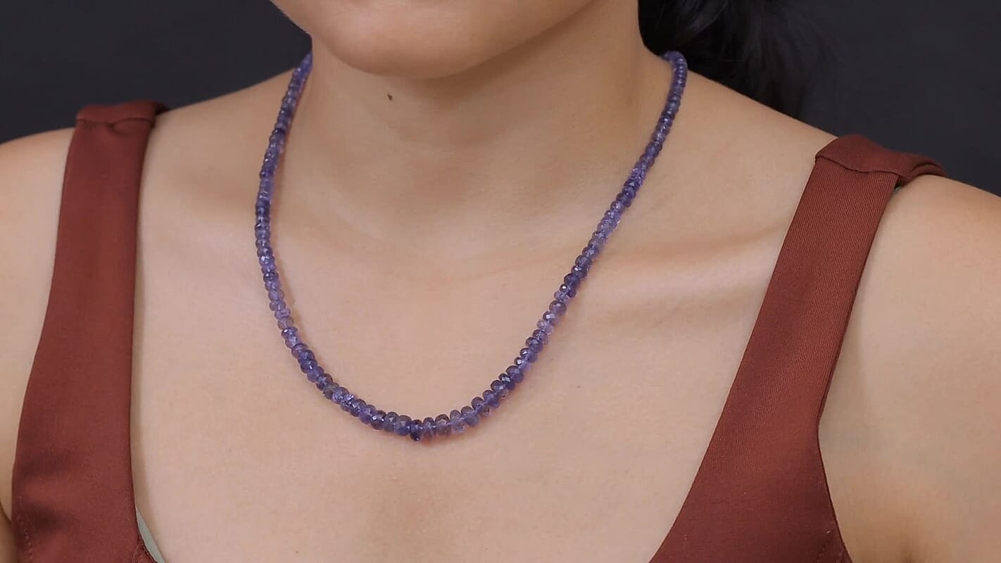 D''Joy Iolite  Necklace (18-20 Inches) in Rhodium OverSterling Silver 90.00 ctw.