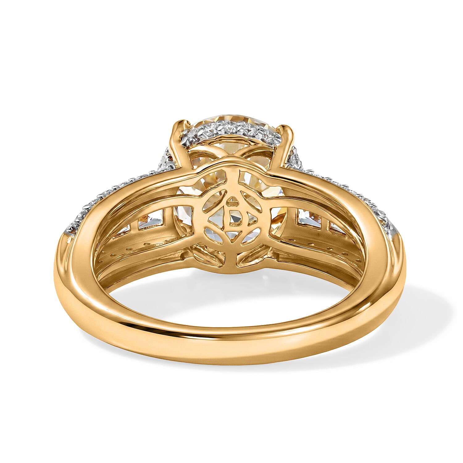 D'Joy Yellow Labradorite and White Zircon 4.60 ctw Luminous Glow Ring in 18K Vermeil Yellow Gold Over Sterling Silver (Size 6.0)