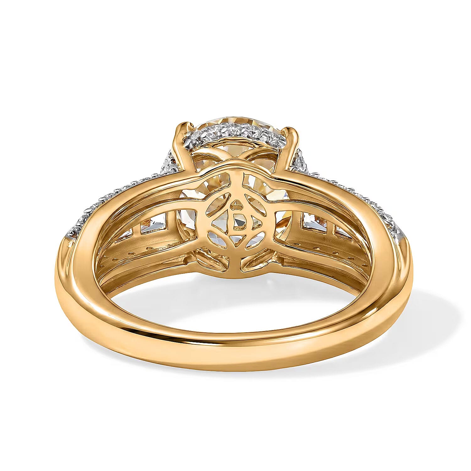 D'Joy Yellow Labradorite and White Zircon 4.60 ctw Luminous Glow Ring in 18K Vermeil Yellow Gold Over Sterling Silver (Size 6.0)