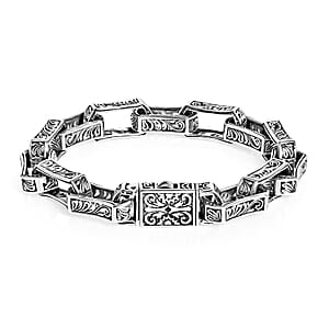 D'Joy Bali Legacy Men's Link Bracelet in Sterling Silver (7.50 In) 27.81 Grams