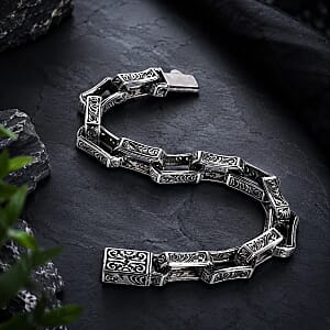 D'Joy Bali Legacy Men's Link Bracelet in Sterling Silver (8.00 In) 29.74 Grams