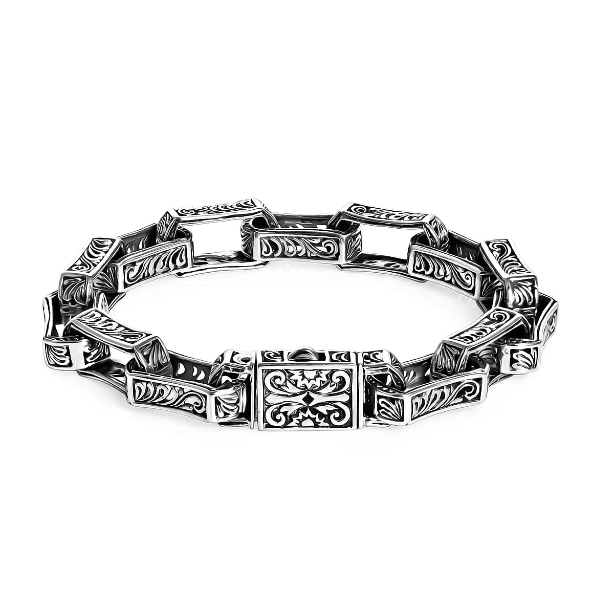 D'Joy Bali Legacy Men's Link Bracelet in Sterling Silver (8.00 In) 29.74 Grams image number 3