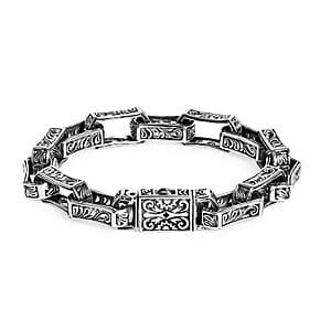 D'Joy Bali Legacy Men's Link Bracelet in Sterling Silver (8.00 In) 29.74 Grams