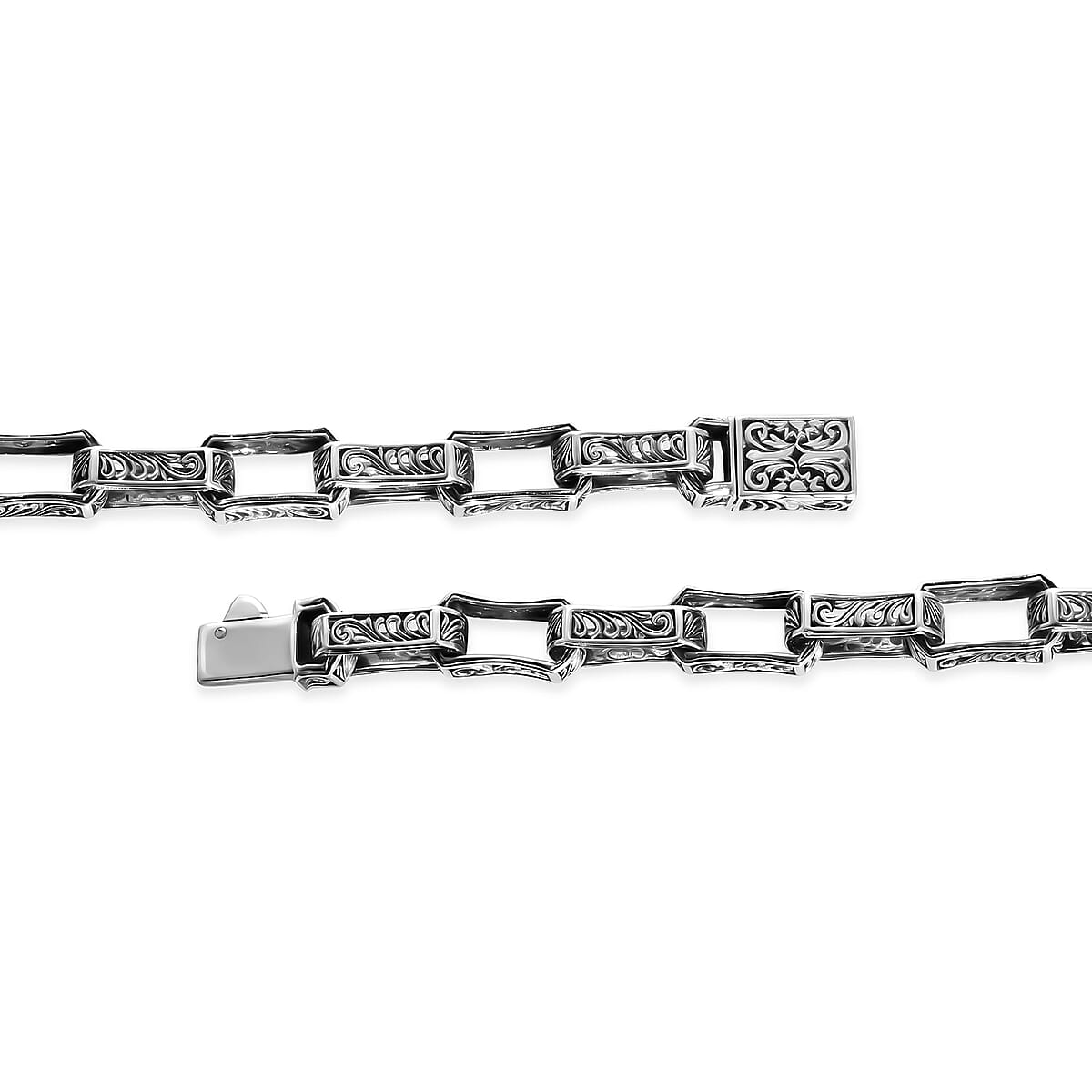 D'Joy Bali Legacy Men's Link Bracelet in Sterling Silver (8.00 In) 29.74 Grams image number 4