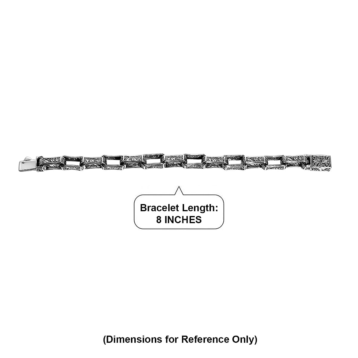 D'Joy Bali Legacy Men's Link Bracelet in Sterling Silver (8.00 In) 29.74 Grams image number 5
