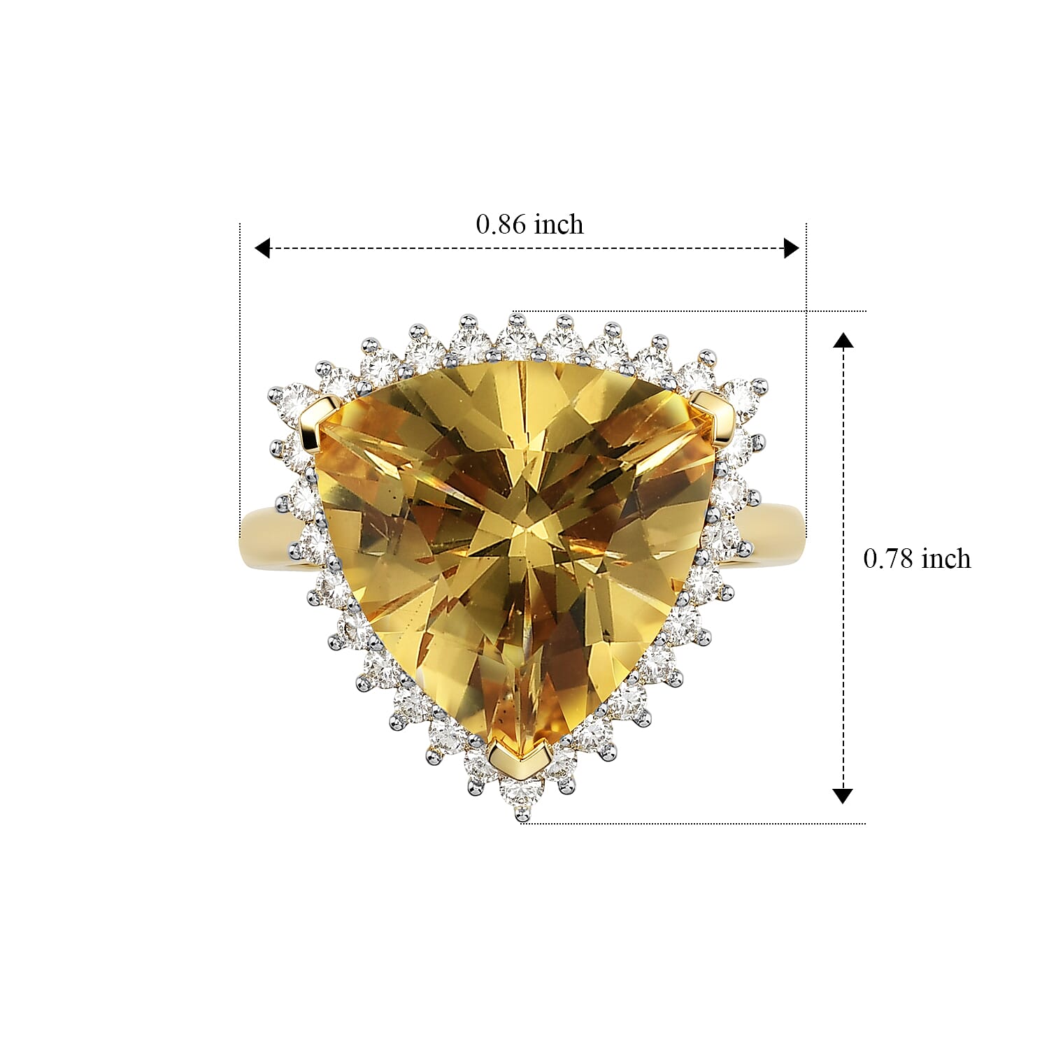 D'Joy Yellow Labradorite and Moissanite 8.15 ctw Ring in 18K Vermeil Yellow Gold Over Sterling Silver (Size 7.0)