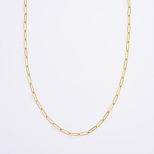 Paperclip Chain Necklace (20-22 Inches) in ION Plated YG Stainless Steel