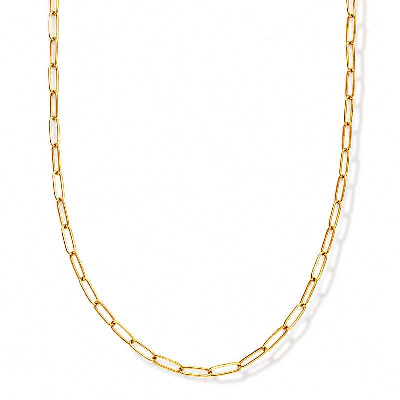 Paperclip Chain Necklace (20-22 Inches) in ION Plated YG Stainless Steel