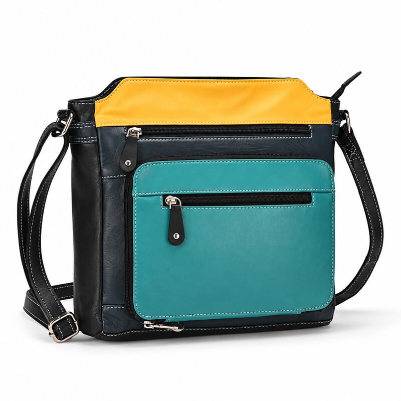 La Marey Multi Combo Genuine Leather Shoulder Bag with Front Pocket RFID