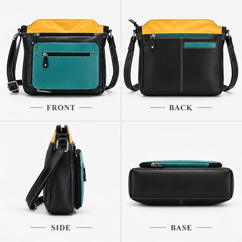 La Marey Multi Combo Genuine Leather Shoulder Bag with Front Pocket RFID