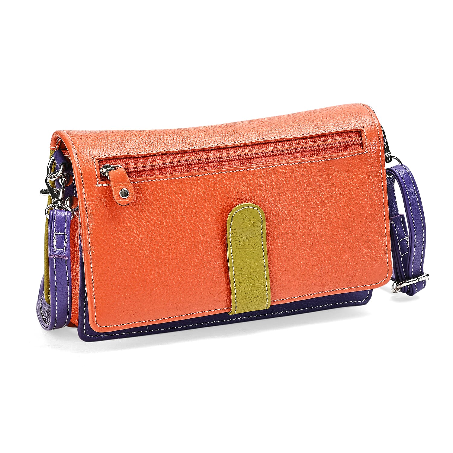 La Marey Multi Color Genuine Leather Crossbody Bag with RFID Lining