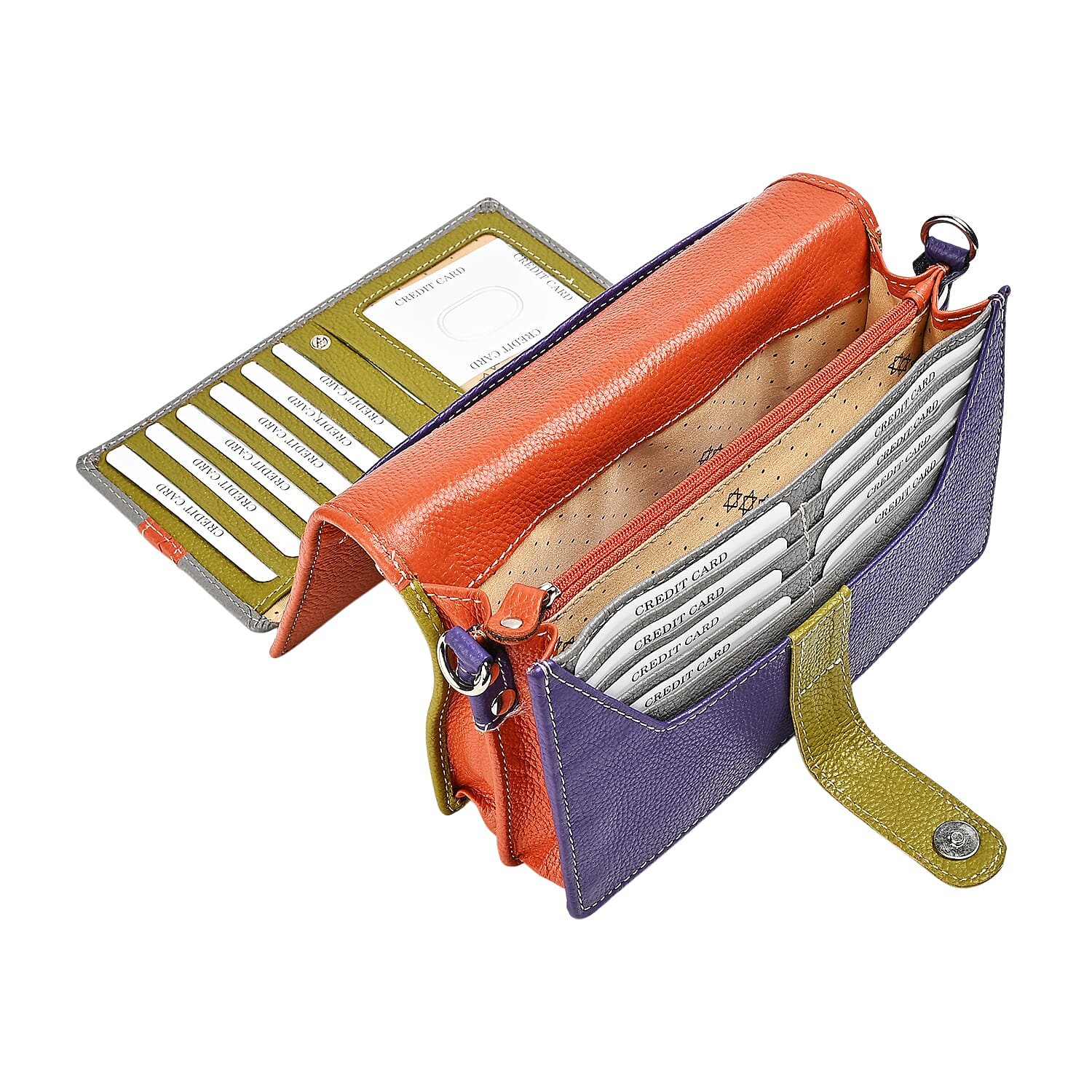 La Marey Multi Color Genuine Leather Crossbody Bag with RFID Lining