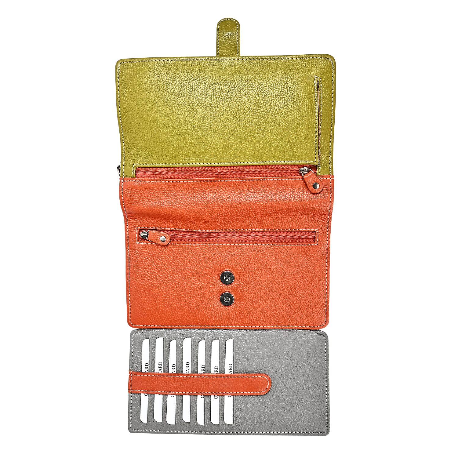 La Marey Multi Color Genuine Leather Crossbody Bag with RFID Lining