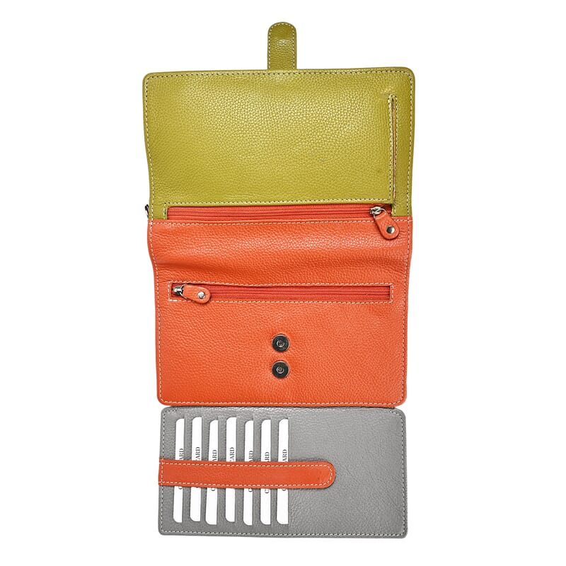 La Marey Multi Color Genuine Leather Crossbody Bag with RFID Lining