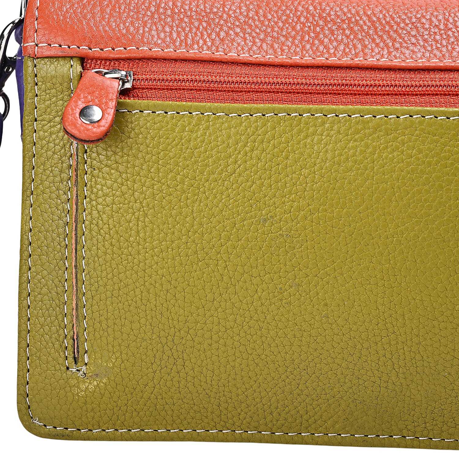 La Marey Multi Color Genuine Leather Crossbody Bag with RFID Lining