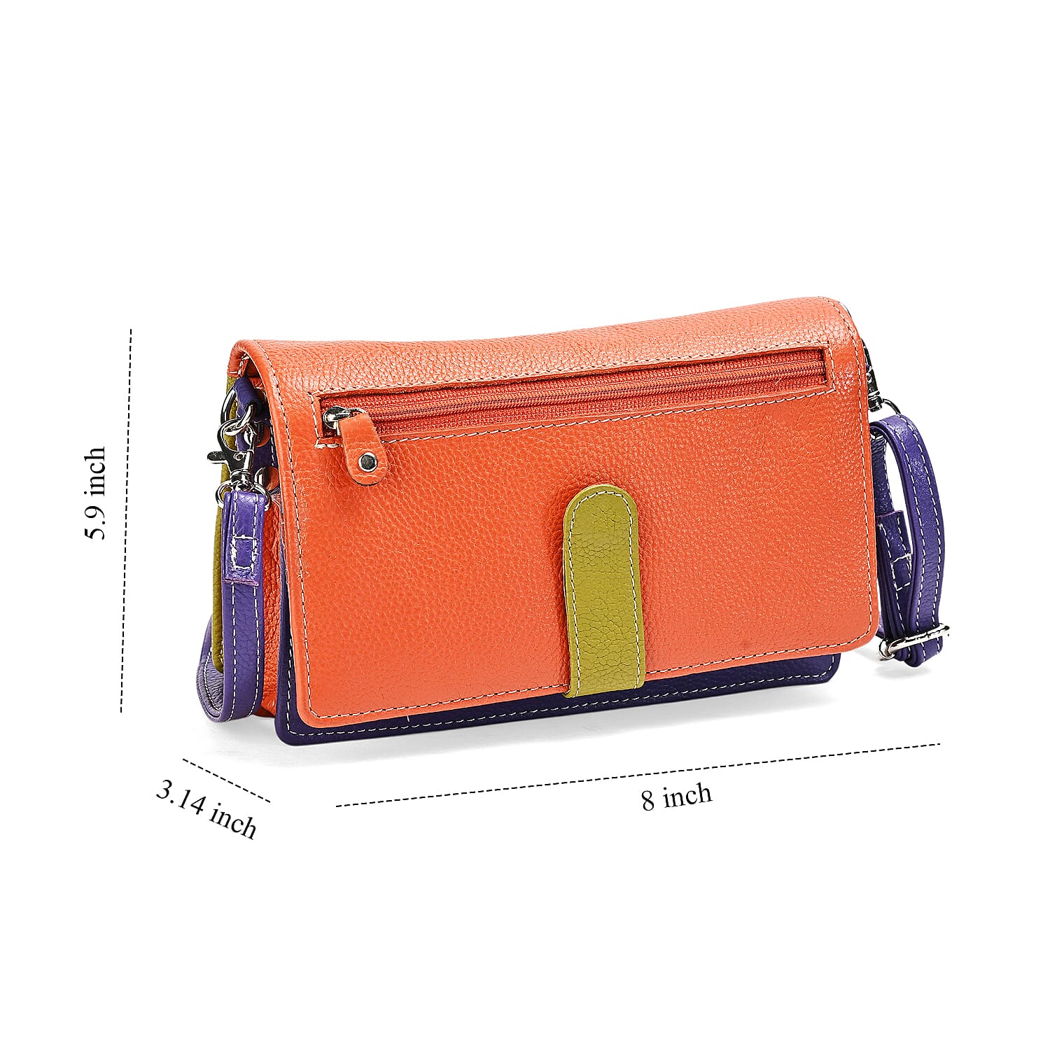 La Marey Multi Color Genuine Leather Crossbody Bag with RFID Lining