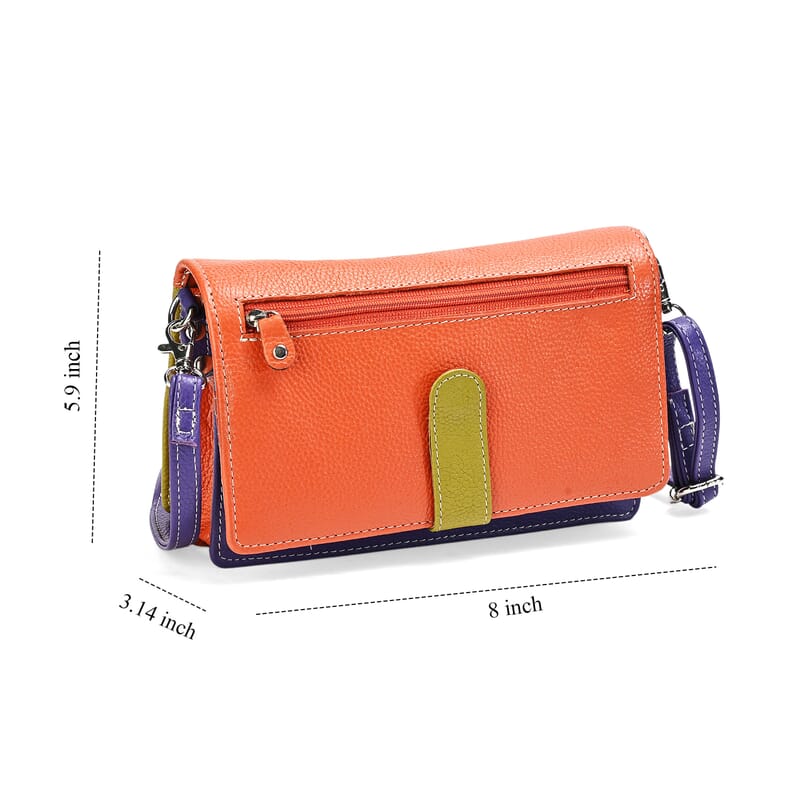 La Marey Multi Color Genuine Leather Crossbody Bag with RFID Lining
