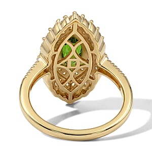 D'Joy Chrome Diopside and Multi Gemstone 1.80 ctw Regal Aura Ring in 18K Vermeil Yellow Gold Over Sterling Silver (Size 10.0)