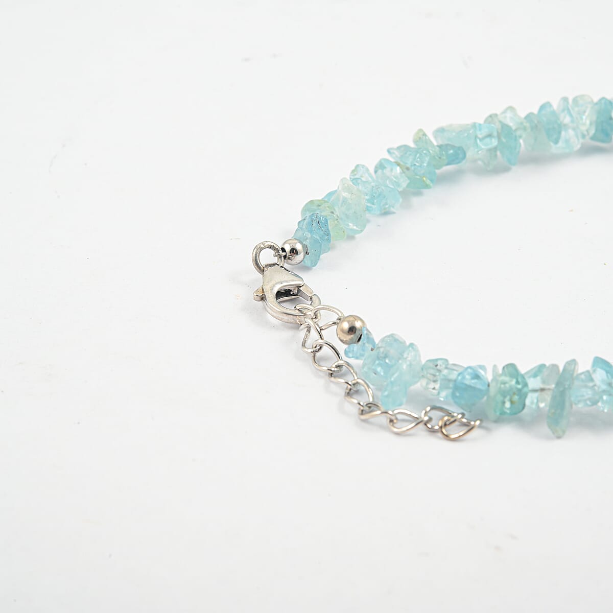 Aquamarine 40.35 ctw Beaded Chips Bracelet in Sterling Silver (7.-8.5In) image number 1