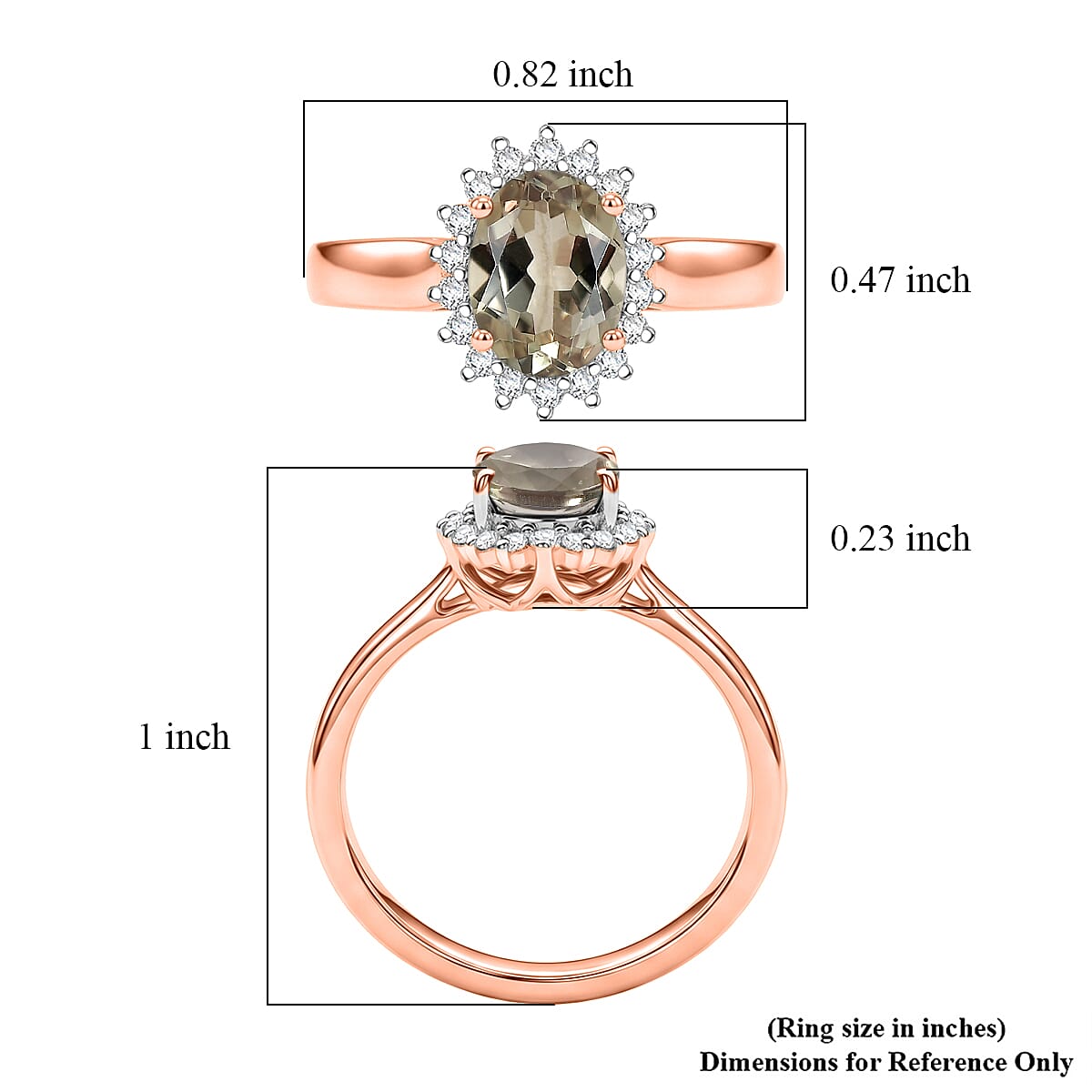 D'Joy AAAA Turkizite and Diamond 1.49 ctw Ring in 18K Vermeil Rose Gold Over Sterling Silver (Size 4.0)