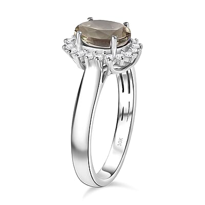 Luxoro AAAA Turkizite and Diamond I2 1.49 ctw Ring in 10K White Gold (Size 4.0)