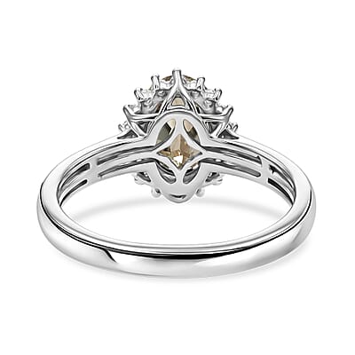 Luxoro AAAA Turkizite and Diamond I2 1.49 ctw Ring in 10K White Gold (Size 4.0)