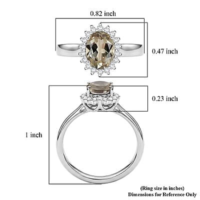 Luxoro AAAA Turkizite and Diamond I2 1.49 ctw Ring in 10K White Gold (Size 4.0)