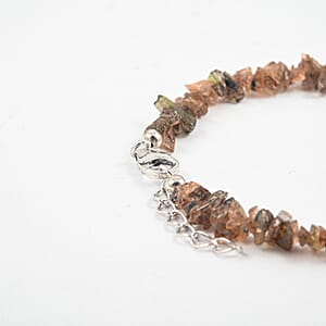 Andalusite 35.35 ctw Beaded Chips Bracelet in Sterling Silver (7-8.5In)