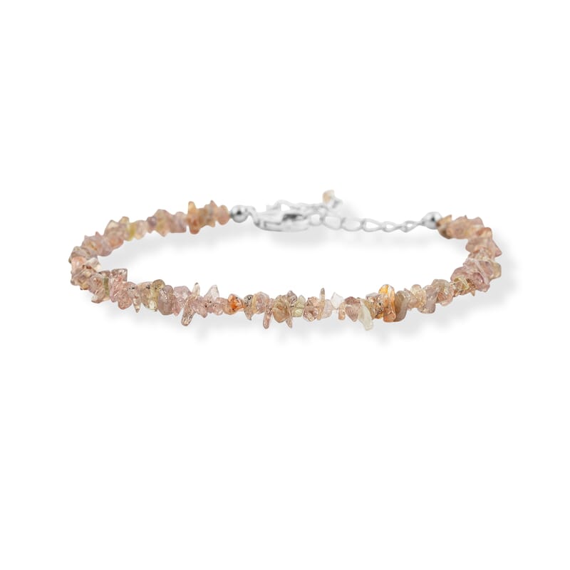 Color Change Garnet 26.60 ctw Beaded Chips Bracelet in Sterling Silver (7-8.5In)