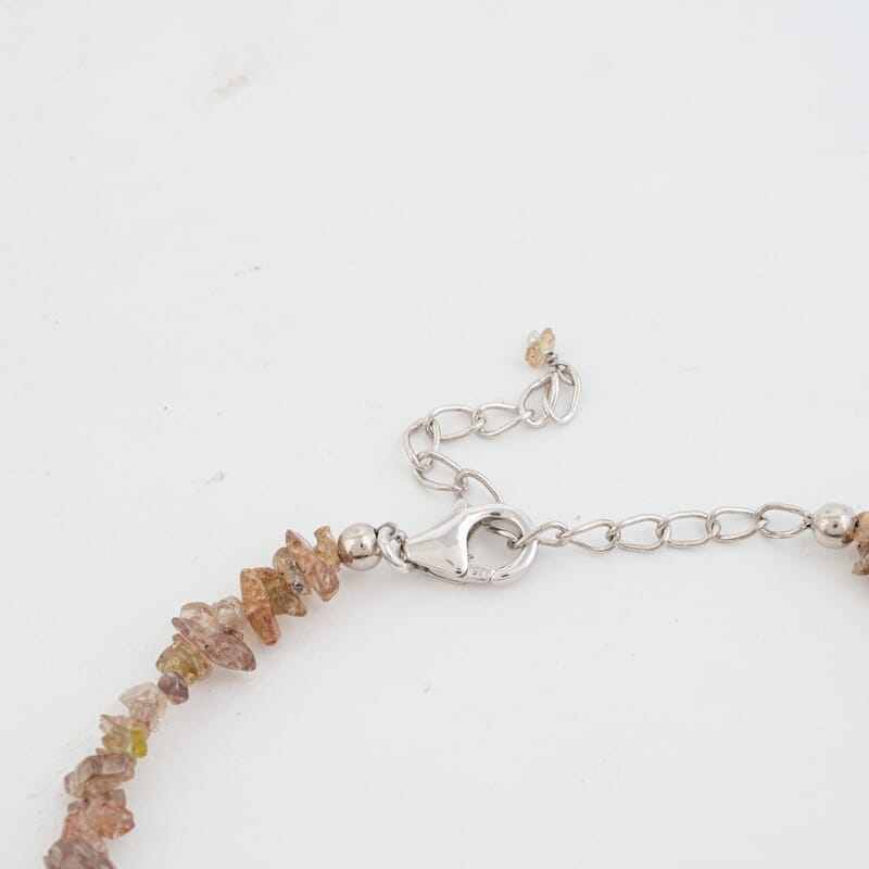 Color Change Garnet 26.60 ctw Beaded Chips Bracelet in Sterling Silver (7-8.5In)