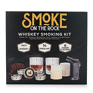 Closeout Home Innovations Smoke On The Rock Whisky Smoking Kit 14pcs Kit - Comes with Wooden Storage Box