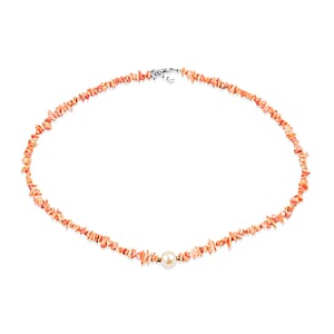 Pearl and Pink Opal 58.50 ctw Beaded Necklace in Sterling Silver 18-20 Inches 