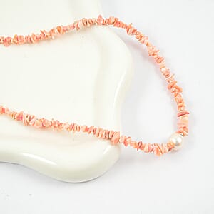 Pearl and Pink Opal 58.50 ctw Beaded Necklace in Sterling Silver 18-20 Inches 