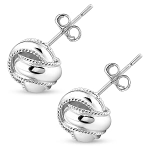 Knot Stud Earrings in Sterling Silver 2.47 Grams