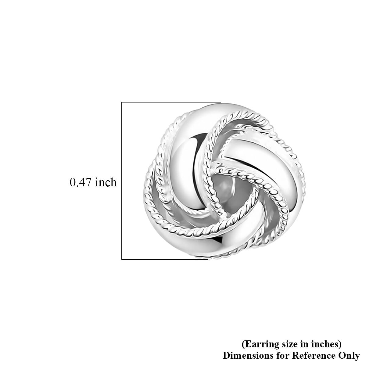 Knot Stud Earrings in Sterling Silver 2.47 Grams image number 4