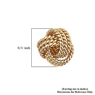 Rope Knot Stud Earrings in 14K Yellow Gold Over Sterling Silver 2.40 Grams