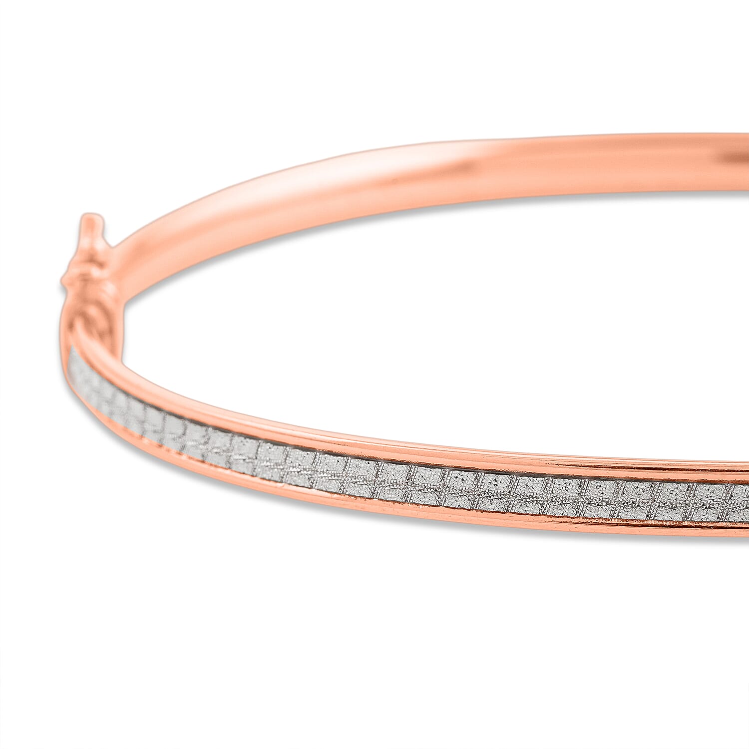 Stardust Bangle Bracelet in 14K Rose Gold Over Sterling Silver (7.50 In) 5.03 Grams