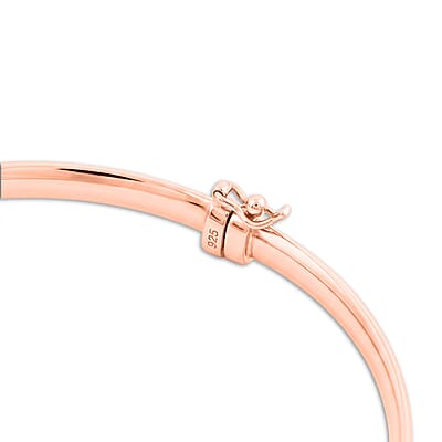 Stardust Bangle Bracelet in 14K Rose Gold Over Sterling Silver (7.50 In) 5.03 Grams