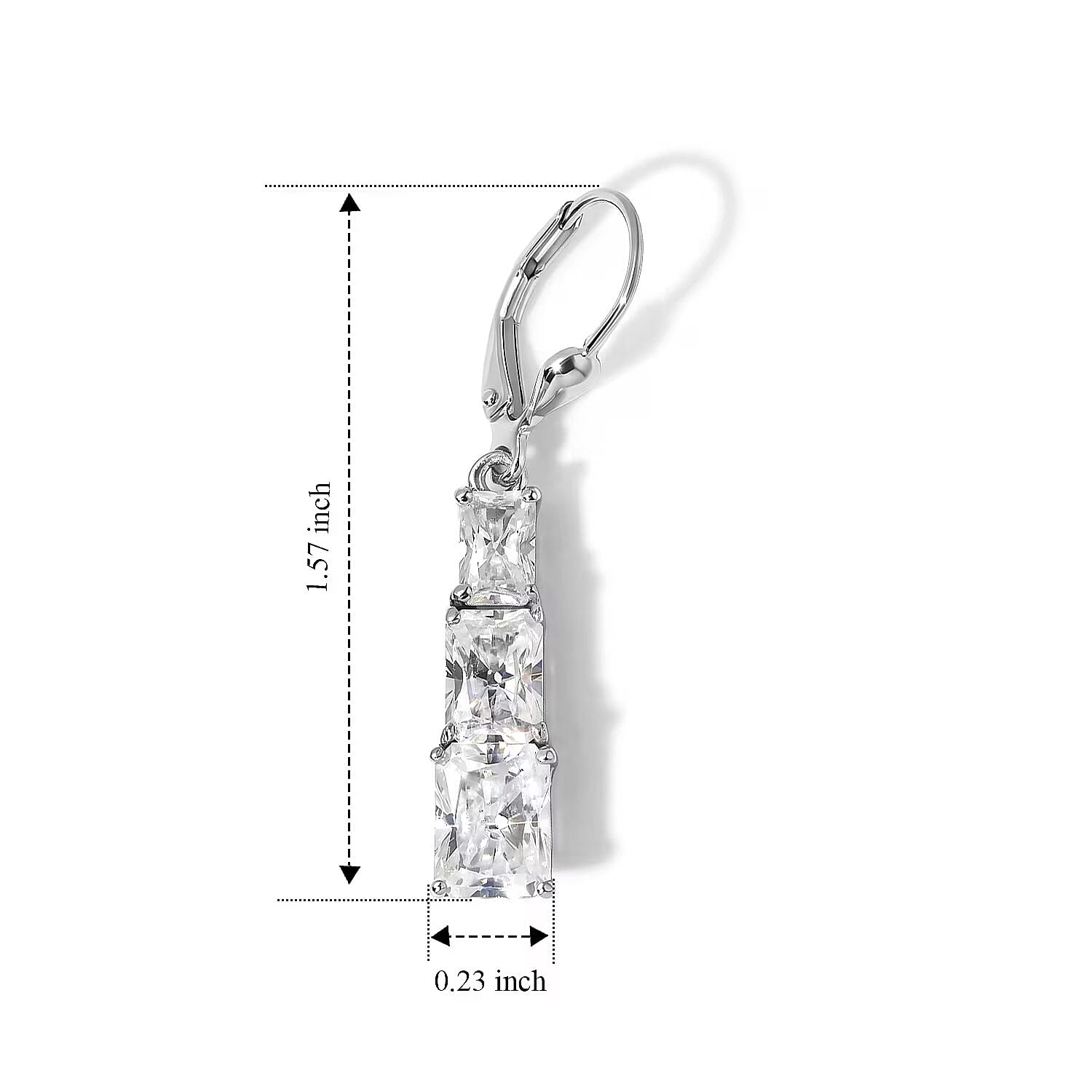 D'Joy Moissanite 6.20 ctw Rhythm of Time Earrings in Rhodium Over Sterling Silver